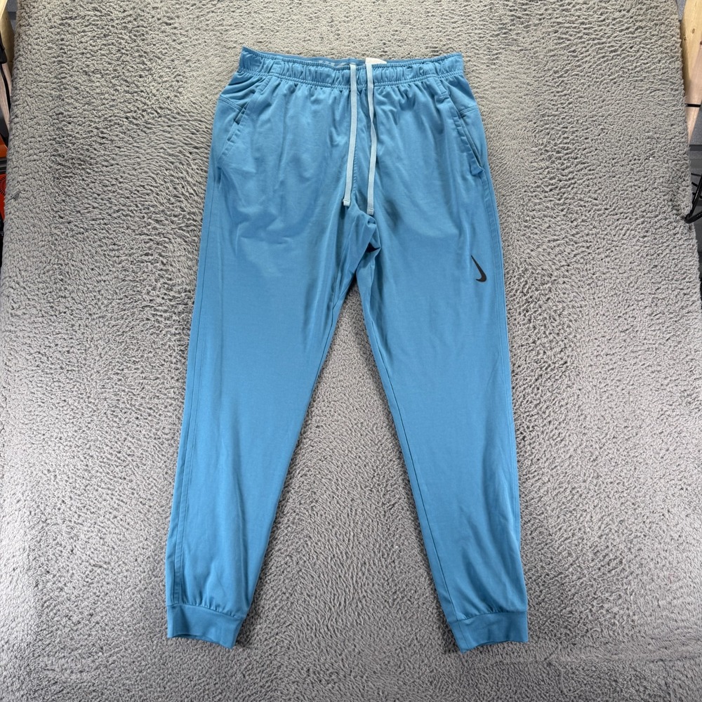 Nike Dri-Fit Pant Mens L Blue Polyester Jogger Tapered Yoga Performance Stretch